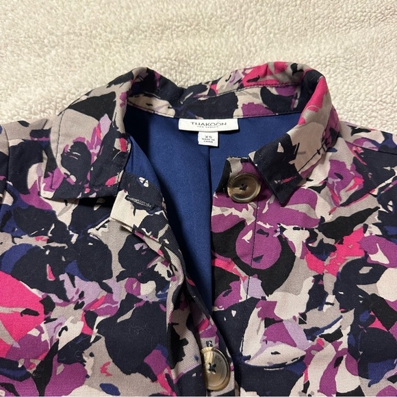 THAKOON for Target Abstract Floral Design Long Line Jacket Trench Coat - Picture 8 of 10